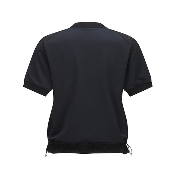 ANEW GOLF WOMEN WOOVEN BLOCK MOCK NECK T-SHIRT