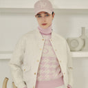 AOW WOMEN HOUNDTOOTH QUILTING JUMPER