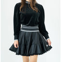 Chucuchu Leather Flared Skirt