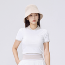 Fairliar Women Petit Collar Logo Jacquard T-Shirt