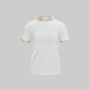 Fairliar Women Petit Collar Logo Jacquard T-Shirt