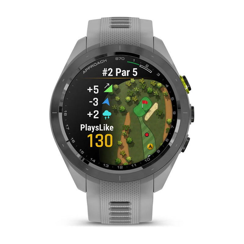 Garmin Approach S70 Black Ceramic Bezel with Gray Silicone Band