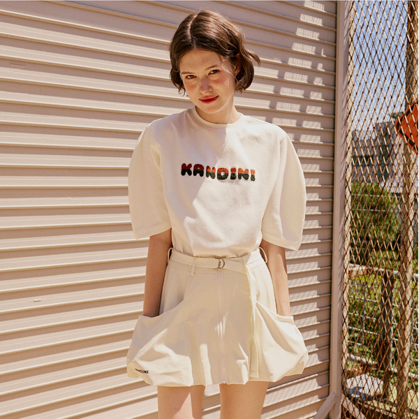 Kandini Women Fluffy Logo Puff Tee