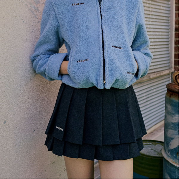 Kandini Women Wool Tiered Pleated Skirt