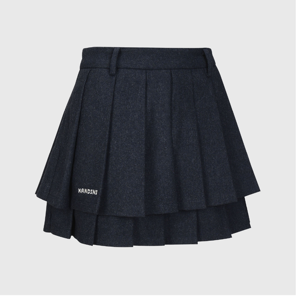 Kandini Women Wool Tiered Pleated Skirt