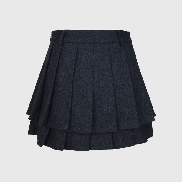 Kandini Women Wool Tiered Pleated Skirt