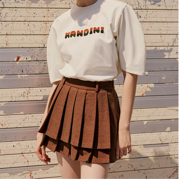 Kandini Women Wool Tiered Pleated Skirt