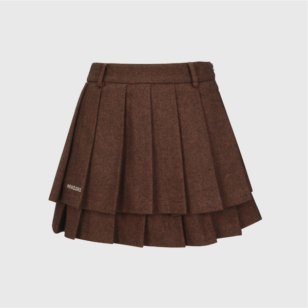 Kandini Women Wool Tiered Pleated Skirt