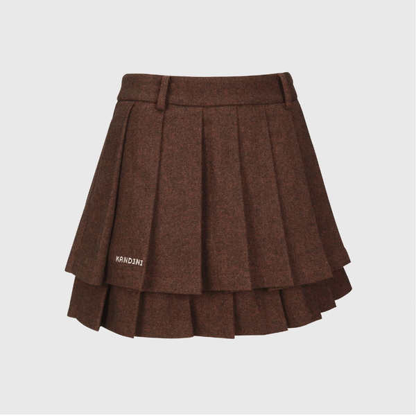 Kandini Women Wool Tiered Pleated Skirt