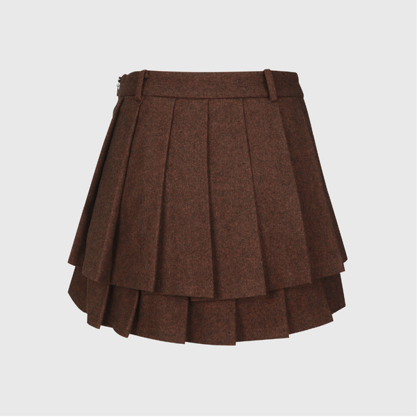 Kandini Women Wool Tiered Pleated Skirt