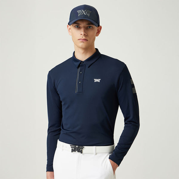 PXG KOREA MEN KNITTED POINT COLLAR LONG-SLEEVE