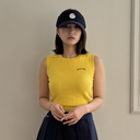Piv'vee Women Giant smiley sleeveless knit top