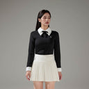 Fairliar Women Velvet Ribbon Tshirt