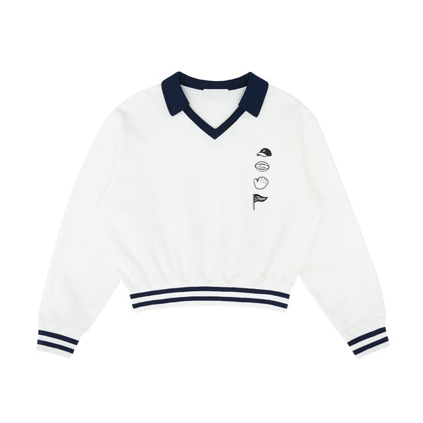 Piv'vee Women Sports Emoji V Neck Sweatshirt
