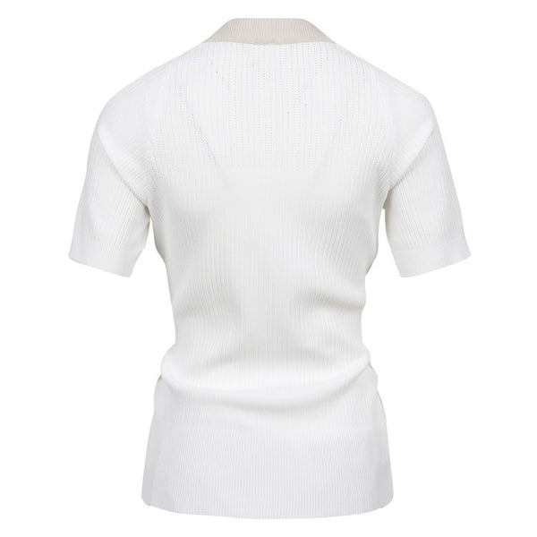 AMAZINGCRE WOMEN FLEX MOTION ESSENTIAL SHORT SLEEVE SWEATER