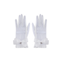 Fairliar Women Lambskin Lace Ribbon Gloves