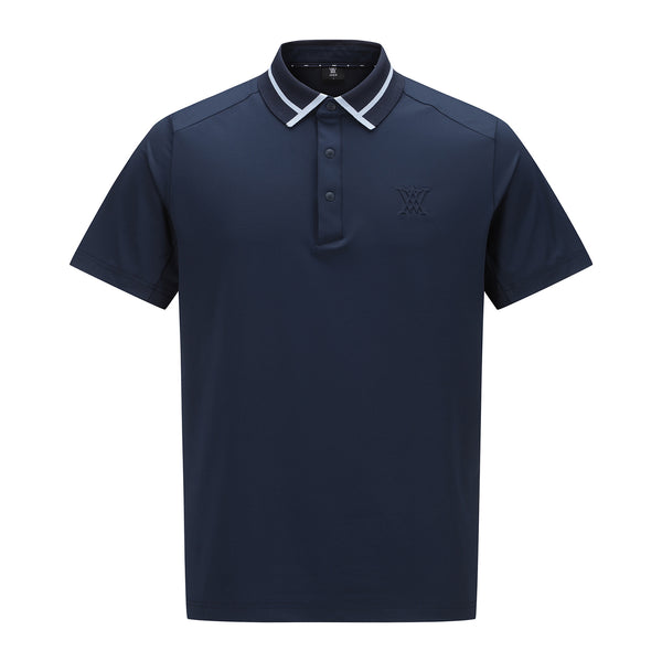 ANEW GOLF MEN MESH BLOCK KNIT COLLAR SHOT T-SHIRT