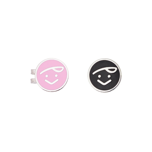 Piv'vee Ball Marker Clip Set -Ebony Black / Pink