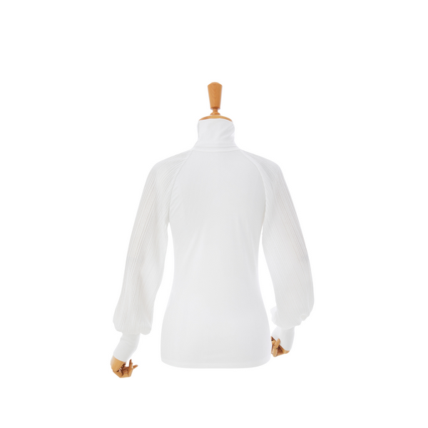 AOW WOMEN PLEATS SLEEVES PULLOVER T/SH