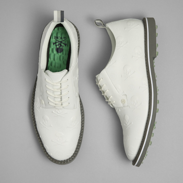 G/FORE MEN GALLIVANTER EMBOSSED SKULL & TEE’S LEATHER GOLF SHOE