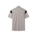 PXG KOREA Men Summer Color Blocked Perforated Collar Short-Sleeve