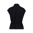 Fairliar Women Pocket Collar Waist Band Vest