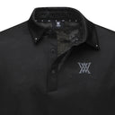 ANEW GOLF MEN JACQUARD COLLAR SHORT T-SHIRT (BLACK)