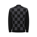 ANEW GOLF MEN BLACK CHECK BOARD CARDIGAN