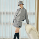 AOW WOMEN HOUNDTOOTH QUILTING SKIRT