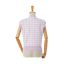 AOW WOMEN HOUNDTOOTH CHECK KNIT VEST