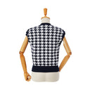 AOW WOMEN HOUNDTOOTH CHECK KNIT VEST