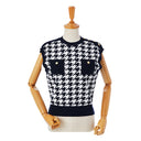 AOW WOMEN HOUNDTOOTH CHECK KNIT VEST