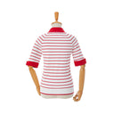 AOW WOMEN STRIPE SQUARE COLLAR KNIT