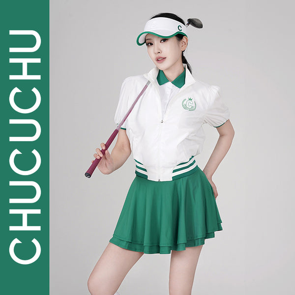 CHUCUCHU Women Shirring Zip-Up Outerwear