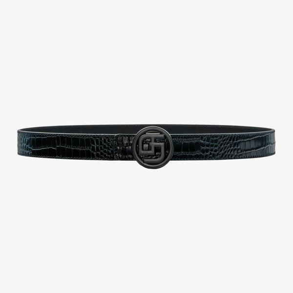 GFJ WOMEN CLASSIC CROCO BELT BLACK