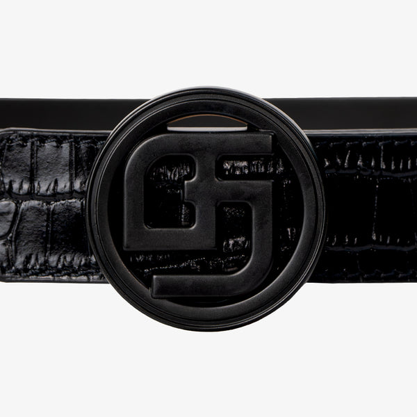 GFJ WOMEN CLASSIC CROCO BELT BLACK