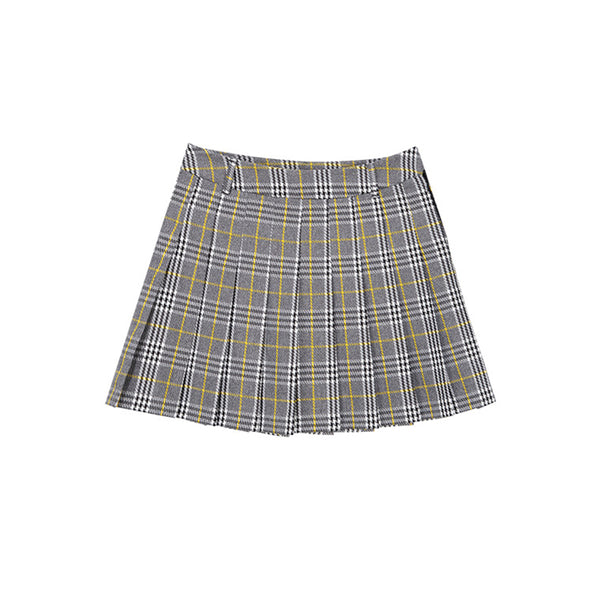 Chucuchu 2023FW Women's Check Pleated Skirt