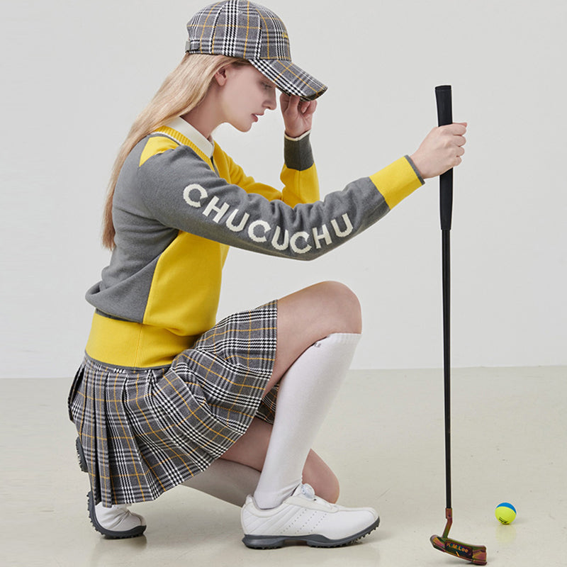 Chucuchu 2023FW Women's Check Pleated Skirt – GreenTee Golf Shop