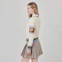 Chucuchu Women Heart Logo Knit Sweater