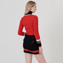 Chucuchu Women High-Neck Ribbed Knit Top