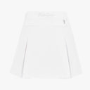 Fairliar Women Front Ribbon Belt Wide Pleated Skirt