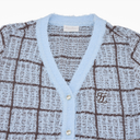 Fairliar Women Check Short Sleeve Cardigan