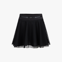 Fairliar Women Mesh Double Flare Skirt