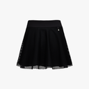 Fairliar Women Mesh Double Flare Skirt