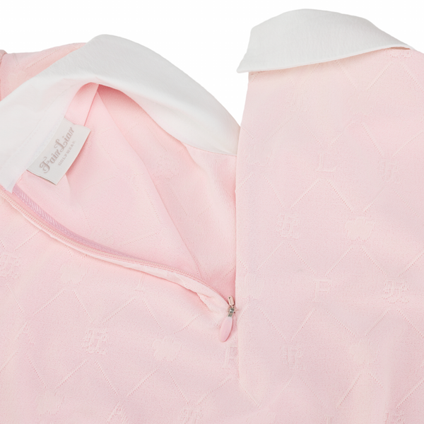 Fairliar Women Petit Collar Logo Jacquard T-Shirt