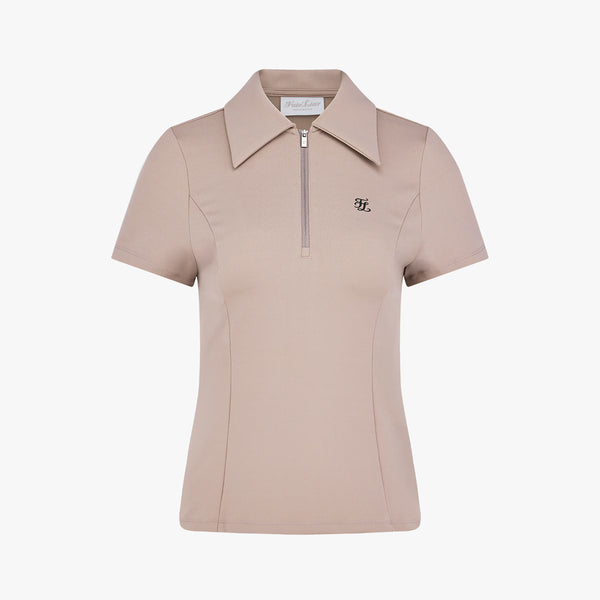 Fairliar Women Slim Fit Zip Tshirt