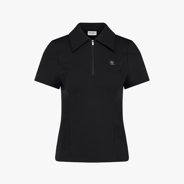 Fairliar Women Slim Fit Zip Tshirt