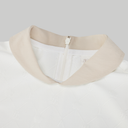 Fairliar Women Petit Collar Logo Jacquard T-Shirt