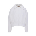 Fairliar Women Ruffle Hem Zip-Up Jumper