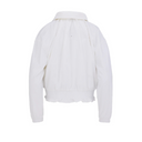 Fairliar Women Ruffle Hem Zip-Up Jumper